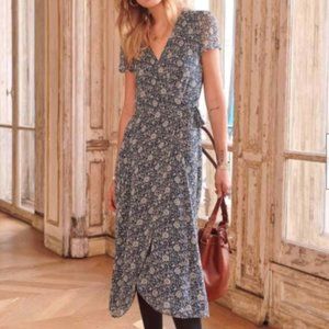 🇫🇷 SEZANE Silk Amber wrap midi dress, size 38